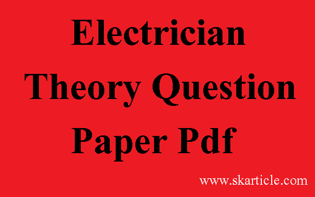 NCVT Electrician Theory Question Paper Pdf in Hindi