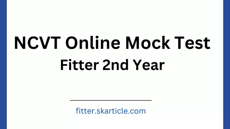 NCVT Online Mock Test Fitter 2nd Year 2023