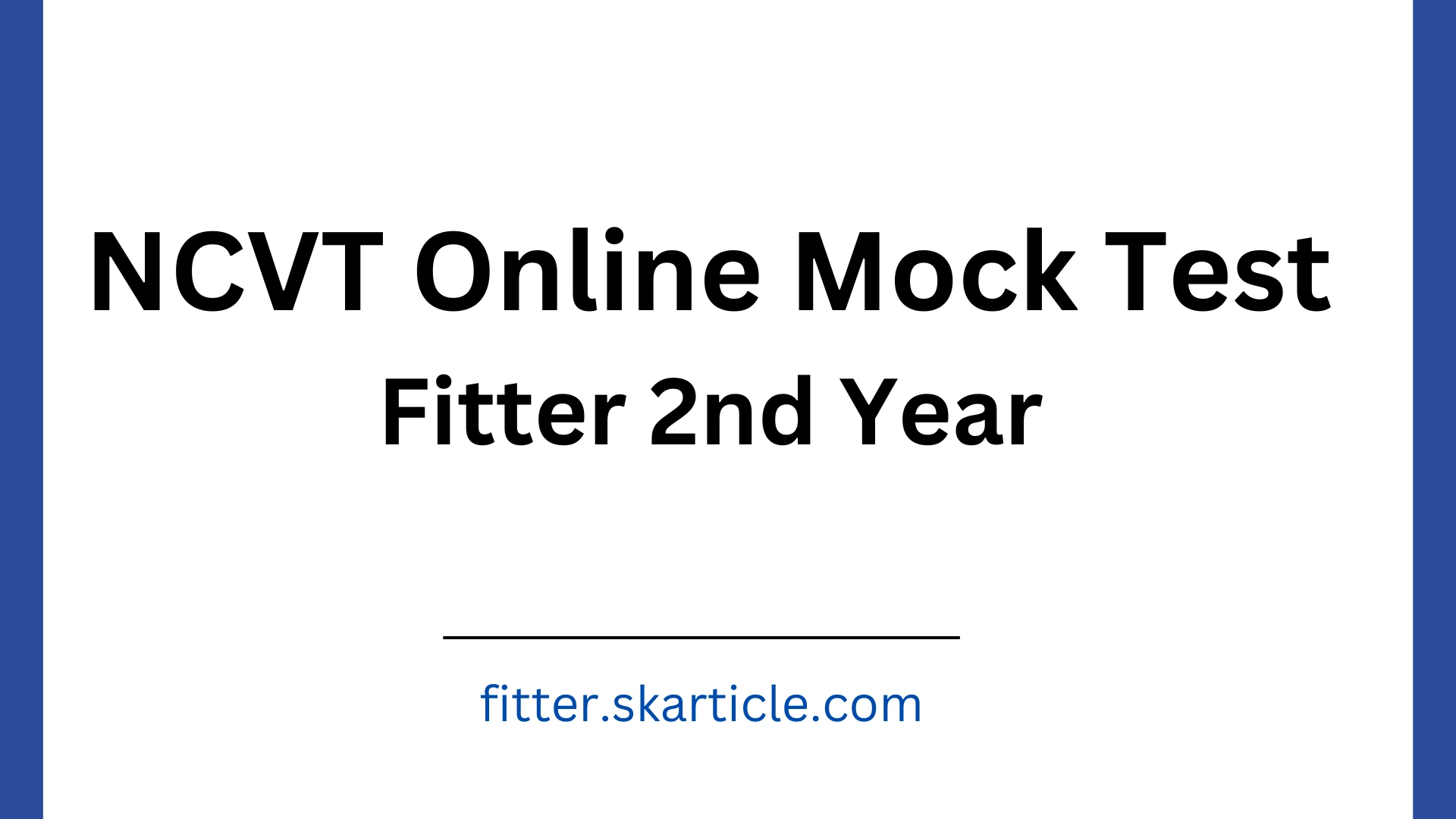 NCVT Online Mock Test Fitter 2nd Year 2023 SK Article